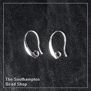 Detail Earring Hook with loop -Silver Plated (2 pairs)